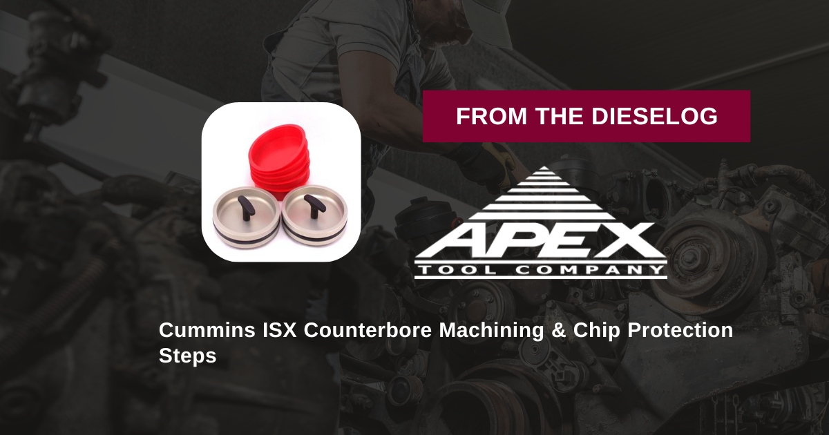 Step-by-step close up view of heavy-duty aluminum counterbore chip catcher disc inserted inside a diesel engine cylinder bore